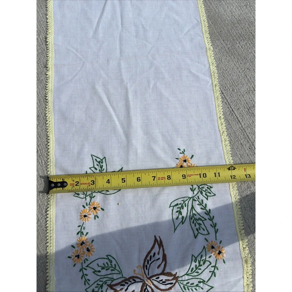 Vintage Floral Hand Embroidered Dollies (2) & Runner Floral Cottagecore Grandma
